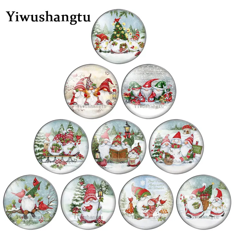 Fashion Santa Claus Christmas Tree Patterns 12mm/18mm/20mm/25mm Round photo glass cabochon demo flat back Making findings