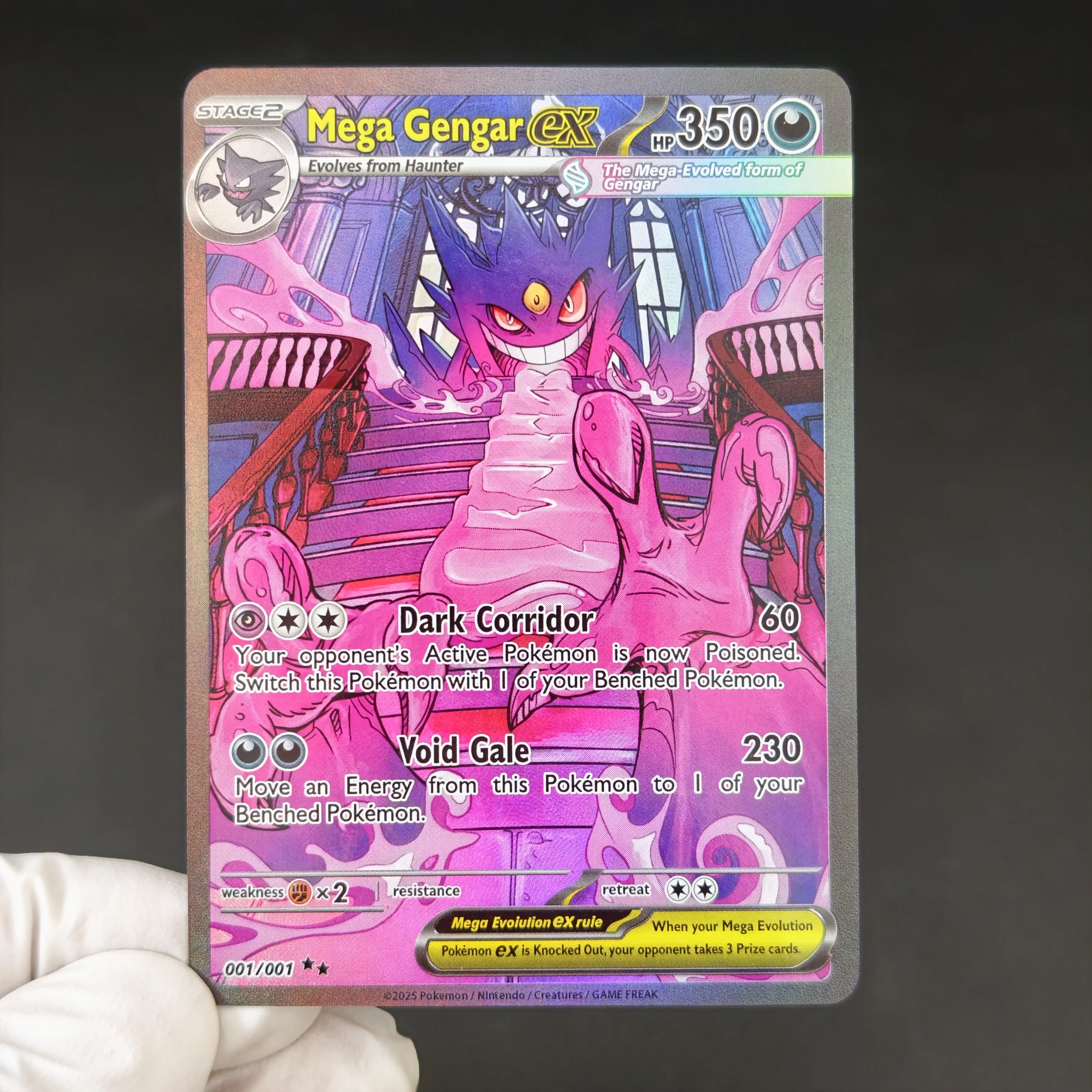 English Version PTCG Pokemon Gengar Series Collectible Cards DIY Self Made Gengar VMAX Holo Texture Full Art Anime Game Card view 6