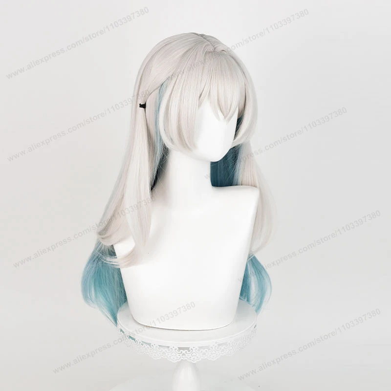 Honkai: Star Rail HSR Firefly Wig Cosplay 67cm, rambut lurus panjang, Wig sintetis tahan panas Anime