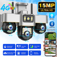 V380PRO 15MP 6K 4G IP Camera CCTV 3 Lens 3 Screen Auto Tracking Outdoor Security Surveillance PTZ Camera Waterproof Night Vision