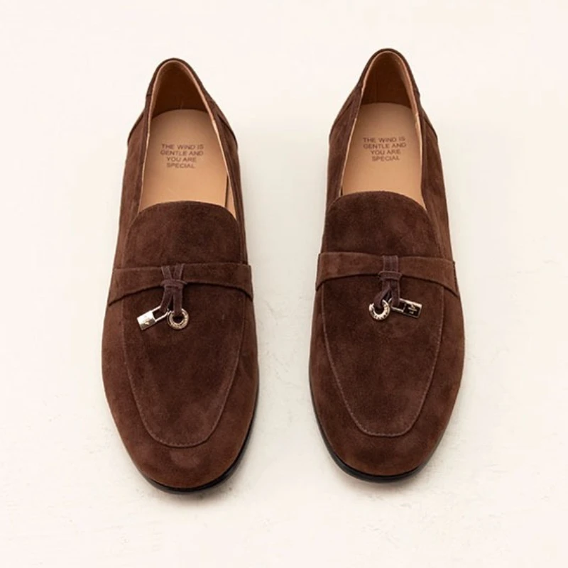 

Женские лоферы из овчины, ползунки, удобные и ленивые туфли на плоской подошве, осенне-зимняя кожаная женская обувь в стиле старых денег в стиле ретро