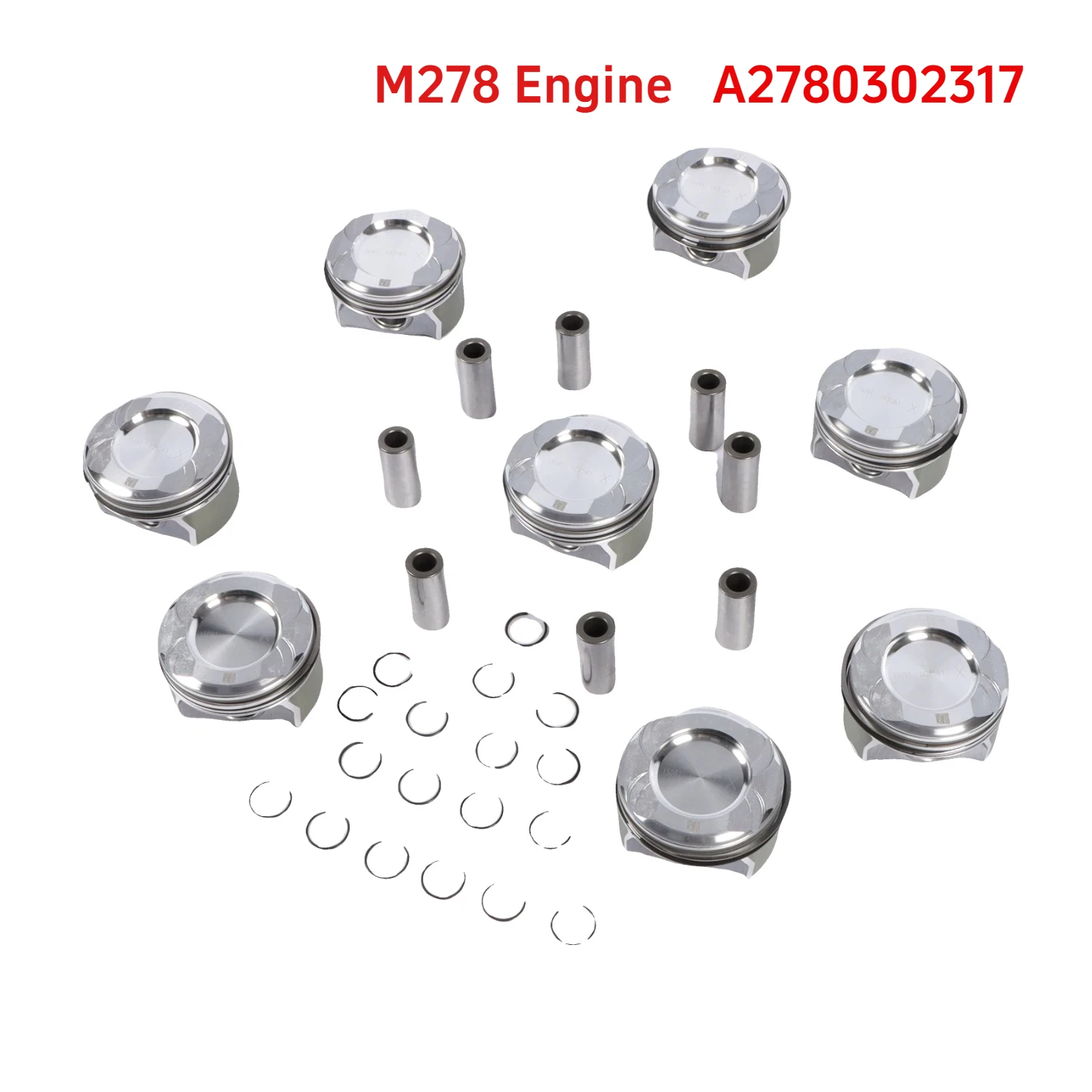 8pcs M278 Engine Pistons&Rings Set Φ24mm Φ92.9mm A2780302317 For Mercedes-Benz W222 W166 W221 4.6L 4.7L Car Pistons Parts