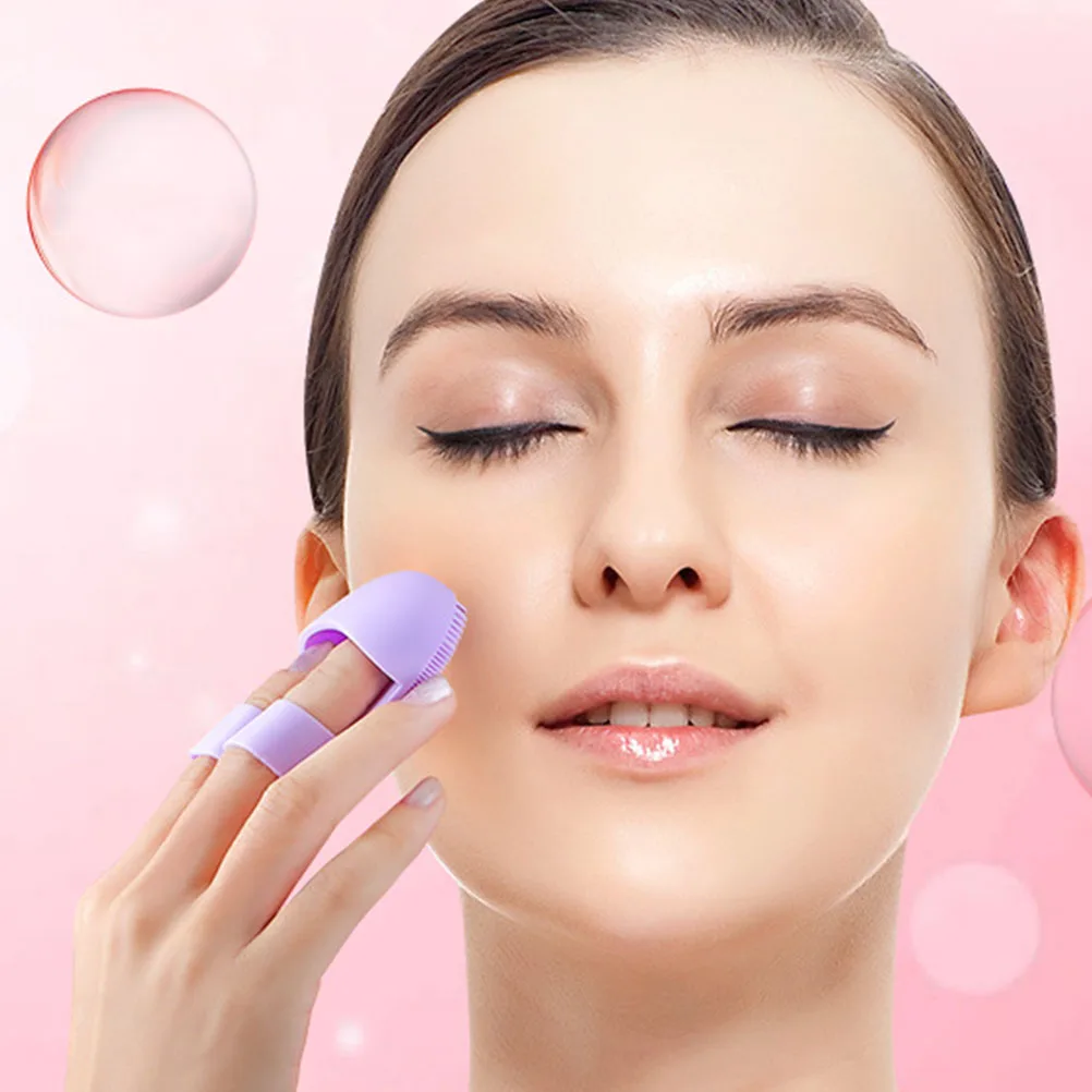 

3 Pcs Face Brush Travel Exfoliating Cleansing Makeup Removal Skin Scrubber Silica Gel Silicone Portable