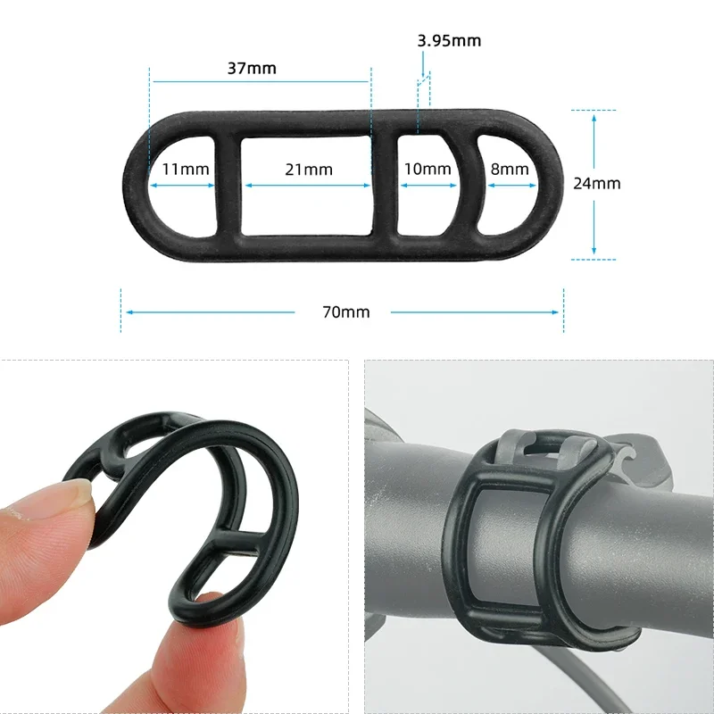 Silicone Gel Bandage Ties for Bicycle LED Lamps Handlebar Seatpost Install Headlight Rear Lamp Holder Rubber Stretch Straps