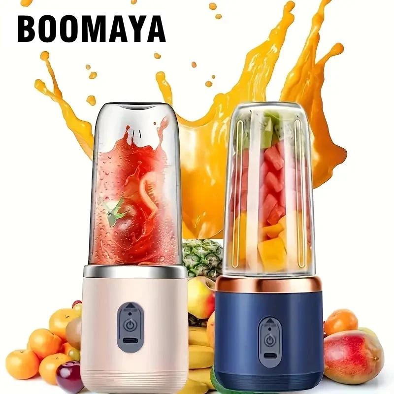 400ml Electric Blender Dual Cup Fruit Juicer Handheld USB Quick Charge Juicer Apply for Fruit Vegetables Family Party Travelling