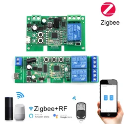 Zigbee tuyaスマートリレースイッチモジュール1チャンネルac/dc 7-32v usb 5v rf/appワイヤレスリモコンスマートホームワーク付き