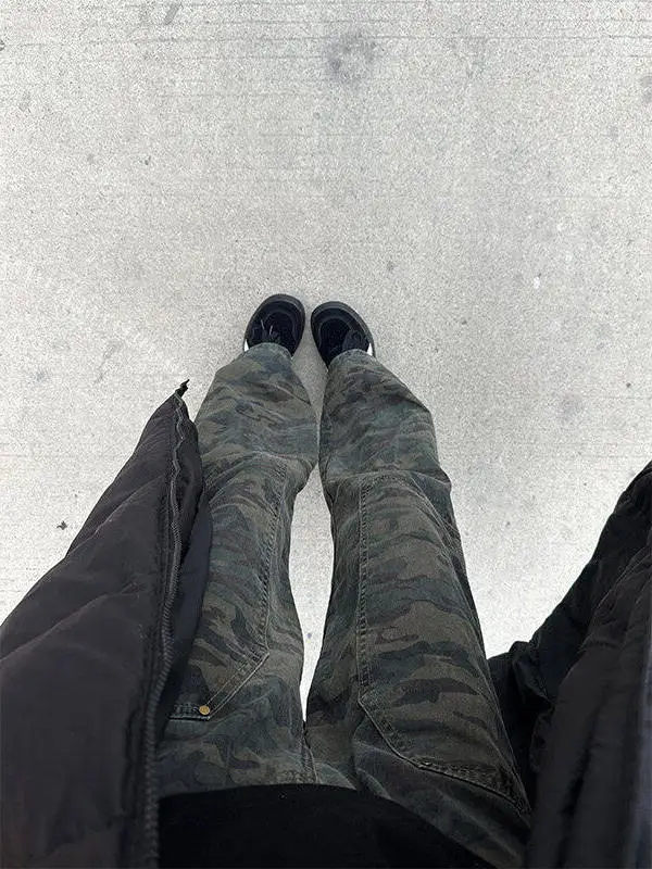 American High Street Hiphop Retro Camouflage Work Pants Men Spring Slimming Straight Leg Trendy Brand Long Pants