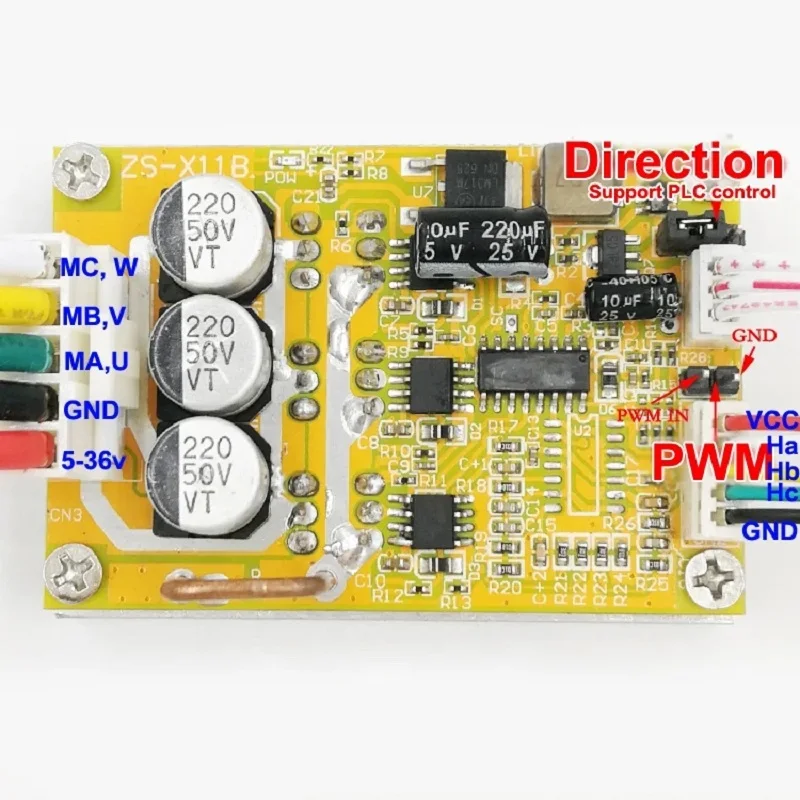 DC 5-36V 350W BLDC Three-Phase Brushless (With Hall) Motor Controller Brushless Sensor Motor Driver