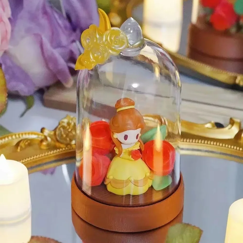 Disney princesa d-baby flores e sombras caixa cega lâmpada anime figura surpresa brinquedos caixa misteriosa decoração de mesa ornamentos presente