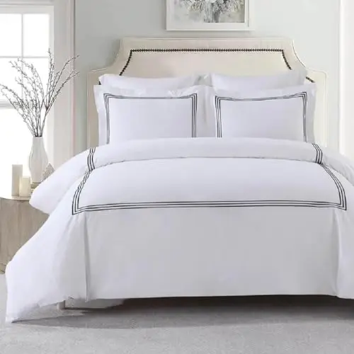 Embroidered Adeline 4 Piece Comforter Set with Pillow Shams and Down Alternative Comforter (Duvet Insert) Duvet Cover