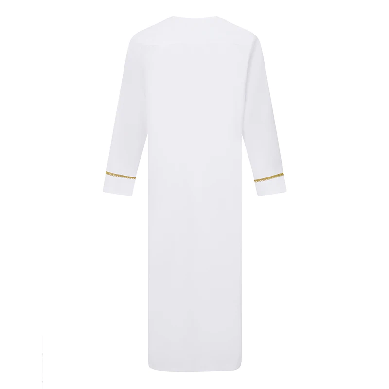 رداء قفطان مغربي تقليدي للرجال بأكمام طويلة وتطريز ذهبي معقد وفضفاض مناسب لزي النمط العرقي