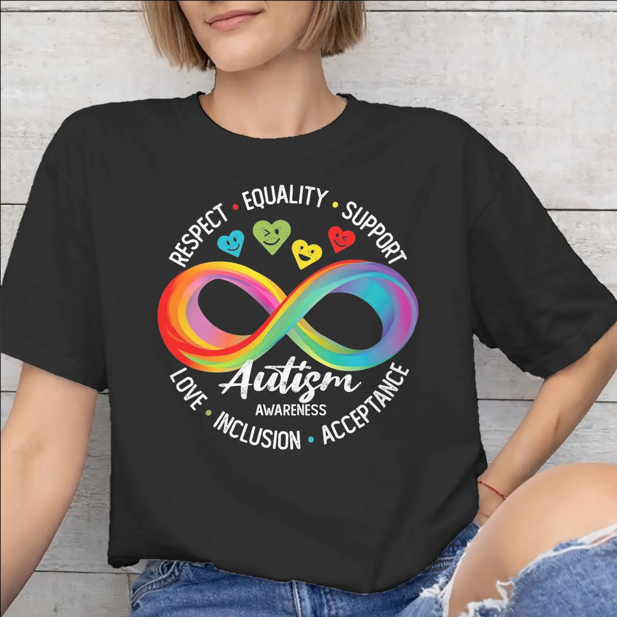 Autism Awareness Respect Love Support  Tee Shirt for Men Women New Arrival T Shirts  100% Cotton Clothes
