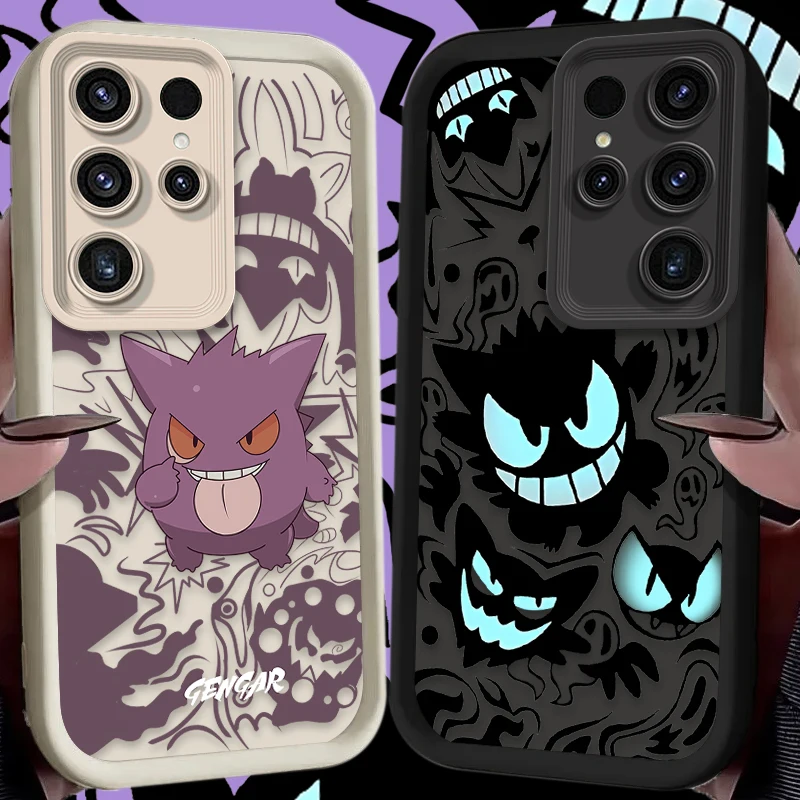 Luxury P-Pokemon Gengar Silicone Case for Samsung Galaxy S24 S23 S22 S21 Ultra Plus FE A54 A34 A14 A73 A53 A33 5G Soft Cover