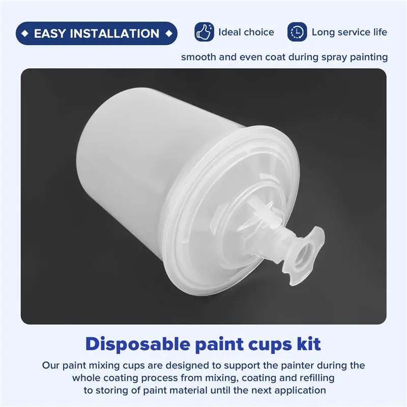 Special Offer~Paint Sprayer Mixing Guncup Liners And Lid System For Automotive Paintgun, 20 Pack Paint Cups 20 Ounce (600Ml) Kit