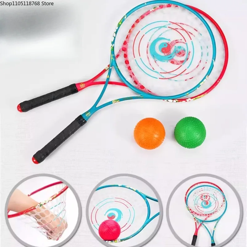 New Tai Chi Rouli Ball Racket Set 168 Holes Crystal Rouli Ball Racket Face Carbon Fiber Racket