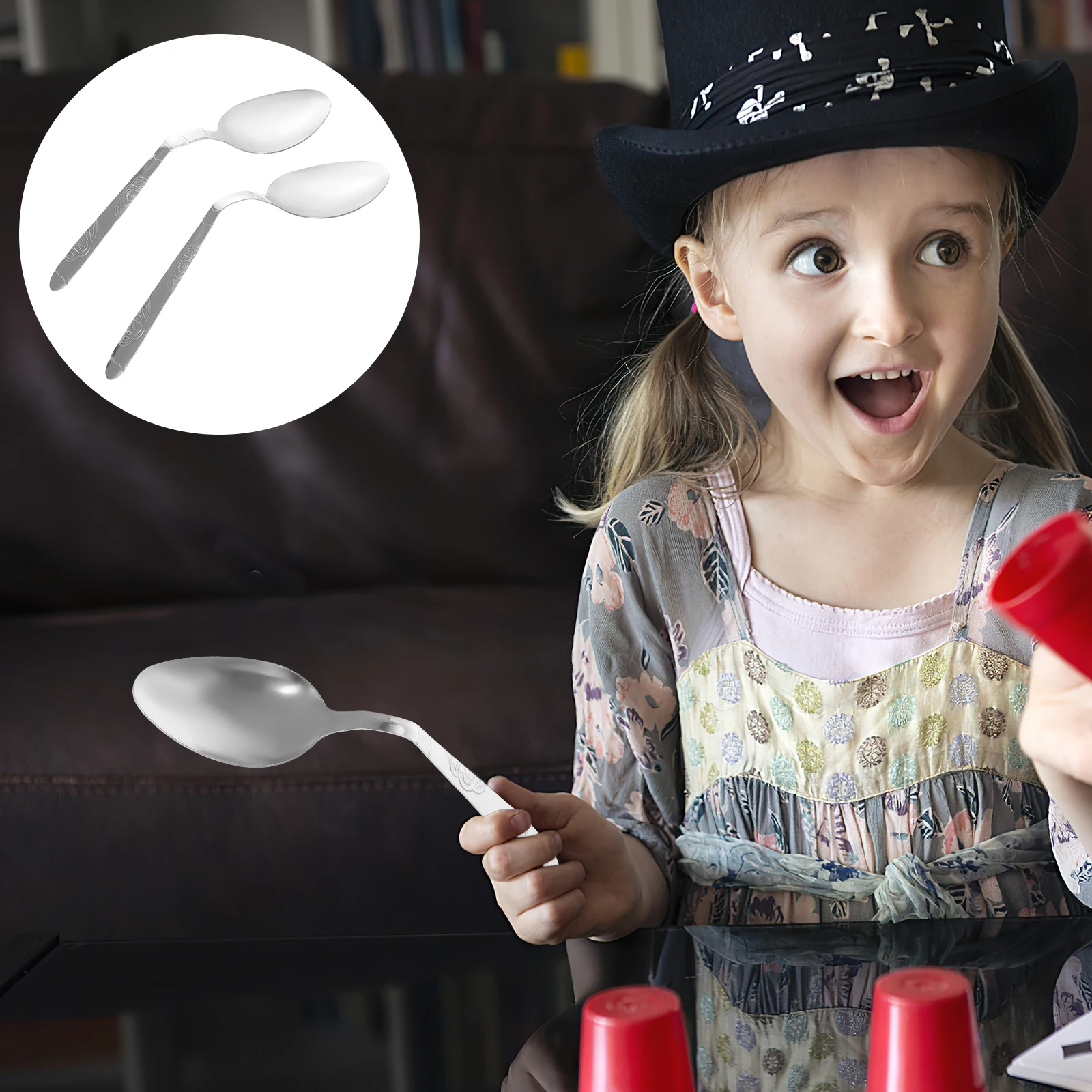 

12pcs Bending Spoon Props Silver Trick Gadgets Bendable Toy Spoons Mind Magician Adults Stage Birthday