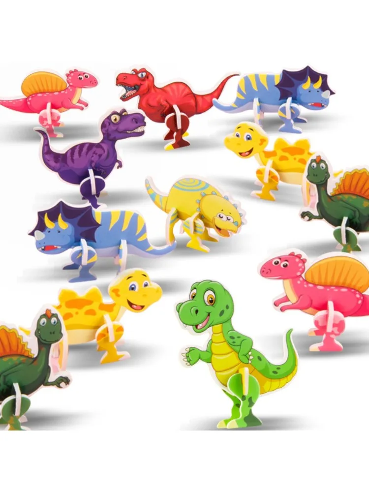Puzzle de dinosaure 3D de dessin animé mignon pour enfants, fête d'anniversaire, maternelle, retour à l'école, paquet cadeau de Noël et du nouvel an, 25 pièces, 50 pièces