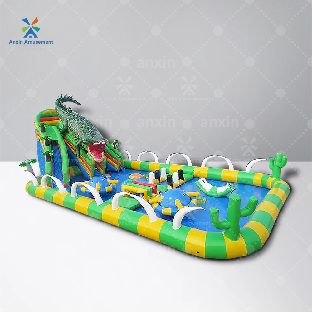 

Commercial PVC Inflatable Animal Themes Water Park Customized Crocodile For Outdoor