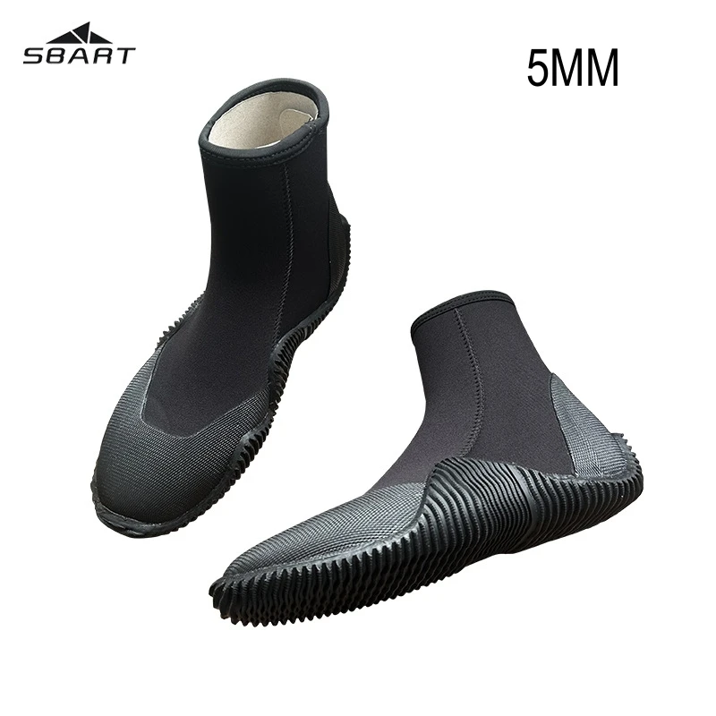 5MM Neoprene Scuba Surfing Snorkeling Water Sports Shoes High-top Waterproof Non-slip Fish Hunting Shoes Keep Warm Diving Boots