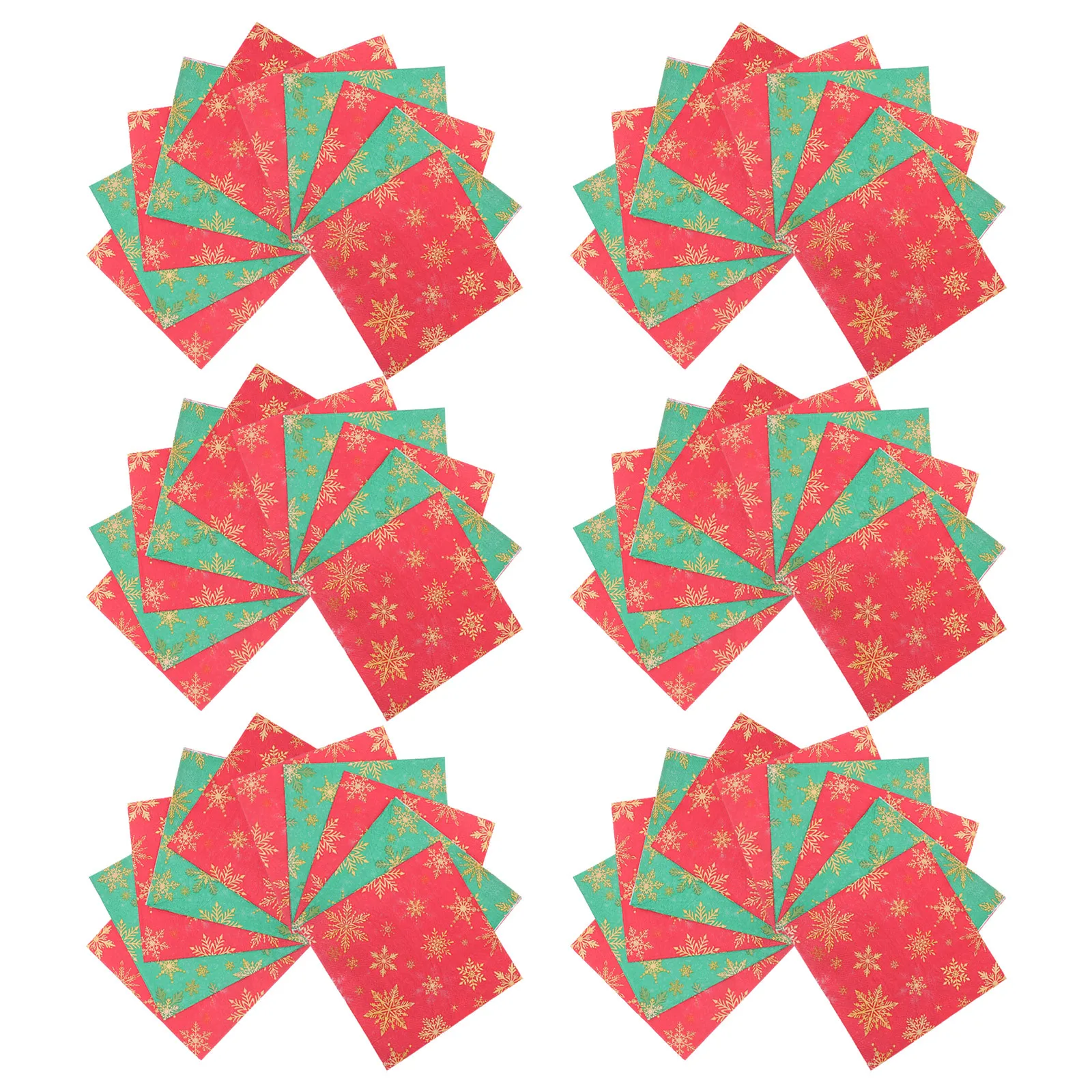 

100Pcs Christmas Napkins Disposable Red and Green Snowflake Pattern Holiday Dinner Napkins for Party Supplies Winter Wonderland