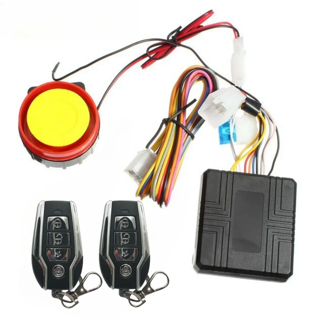 12V Motorcycle Theft Protection Remote Activation Motorbike Burglar Alarm Accessories With 2PCS 4 Button  Remote Control Key