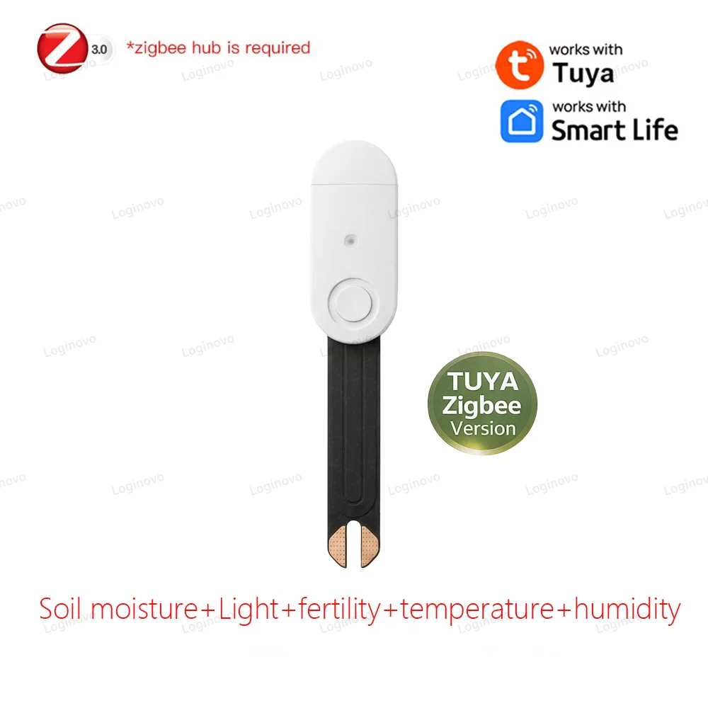 Zigbee Bodenfeuchtigkeitssensor Temperatur-Feuchtigkeits-Licht-Fruchtbarkeits-Tester Optional mit 2MQTT & Tuya Smart Life Version für den Garten