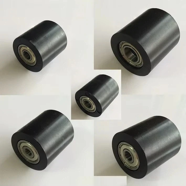 2pcs Bore 5/6/7/8/10mm PU Polyurethane Roller With Double Bearing Mute Flat Guide Wheel Diameter 30MM Length 30mm