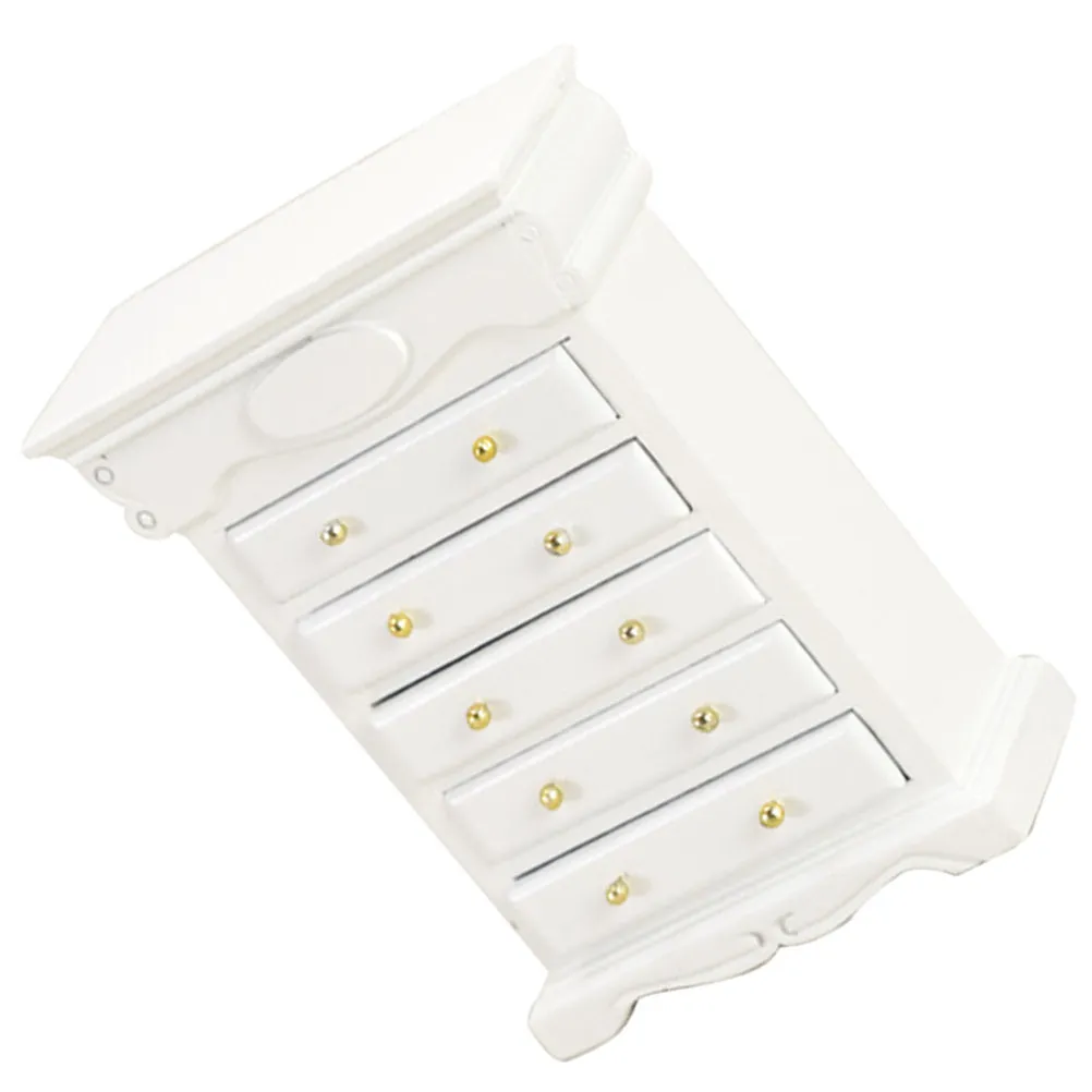 

Mini Wooden Drawer Cabinet for Mini House Decor Fine Craftsmanship Smooth Surface Delicate Miniature Furniture Landscaping Scene