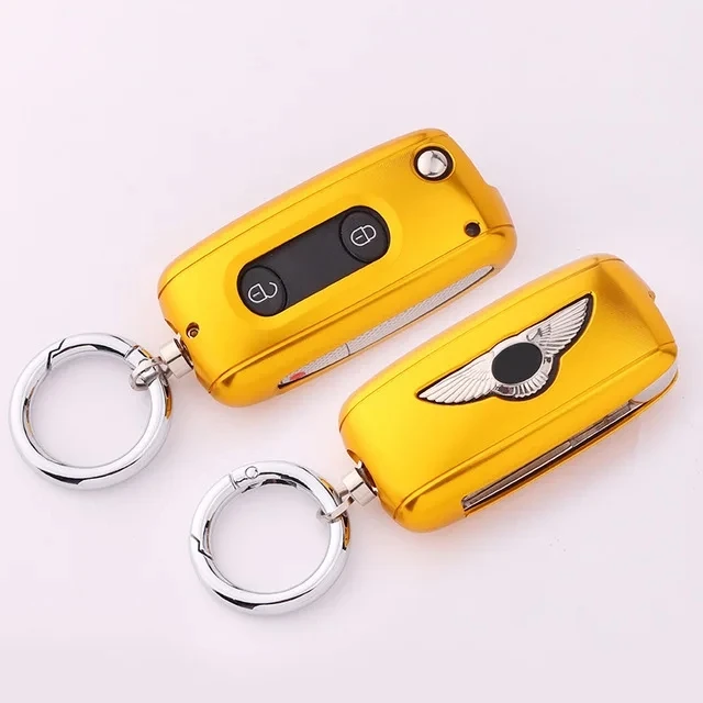 KEYECU Aluminum Alloy Protector Cover For Bentley Continental GT Flying Spur 2005 2006 2007 2008 2009 - 2016 Remote Key Case Fob