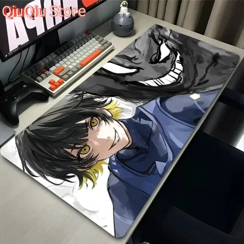 

Коврик для мыши в стиле аниме для геймеров, черно-белый, с манга-дизайном, для ПК, клавиатуры, ноутбука, с изображением Наги Сейширо из Blue Lock, мягкий настольный коврик