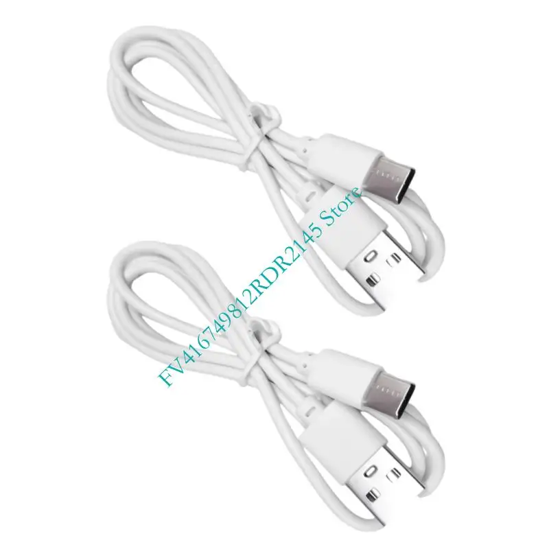 2pcs 유형 C 충전 코드 범용 남성 대 남성 커넥터 와이어 라인 1m의 B2EF 팩