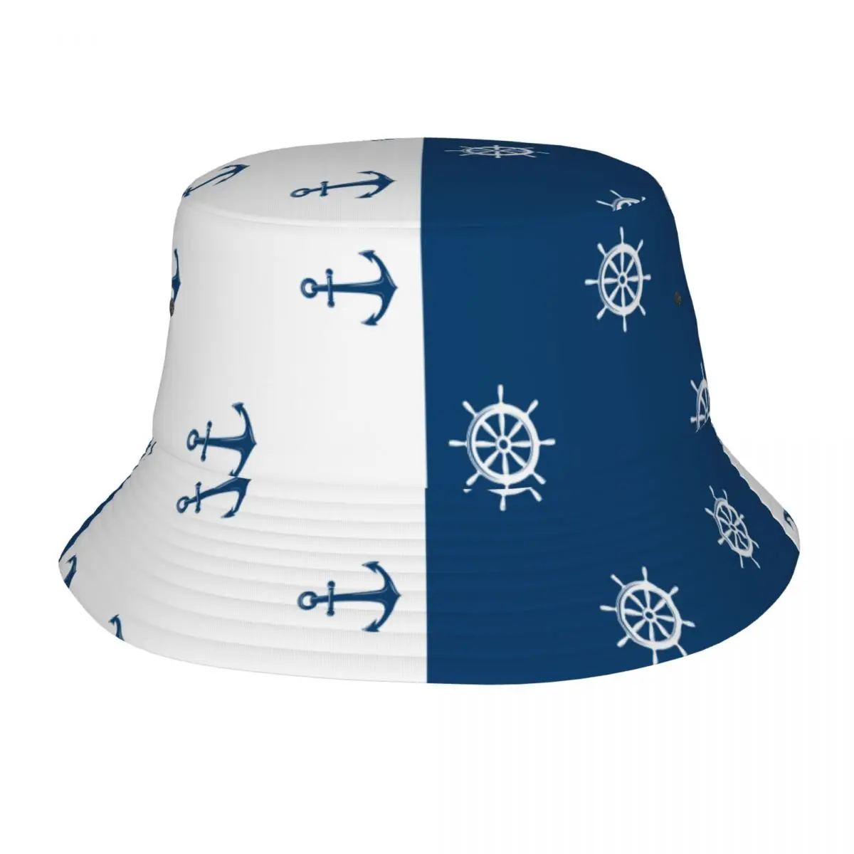 

Головной убор Боб унисекс, Морской голубой берет, якорь, морской руль, складная рыболовная Кепка, идея для подарка на день рождения