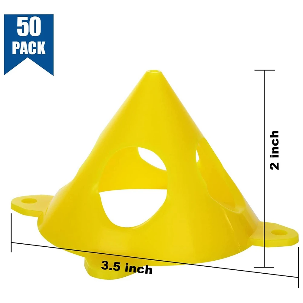 AEE4-50 PCS Yellow Cone Canvas And Cabinet Door Risers, 3.5Inch X 2Inch Pyramid Stands, Acrylic Painting Support Stands