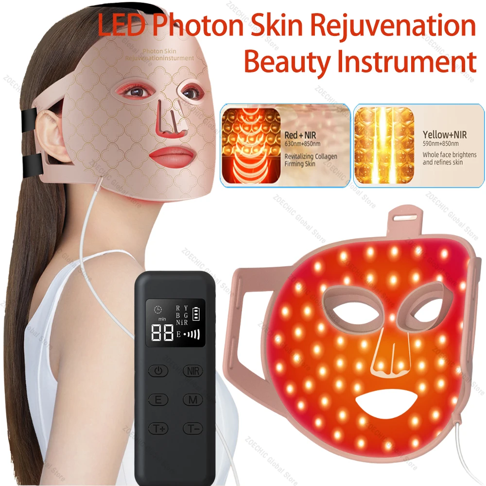 

8 in 1 LED Photon Beauty Mask Instrument Rejuvenation Lightens Fine Lines Silicone Facial Mask Repair Brighten Skin Tone Device