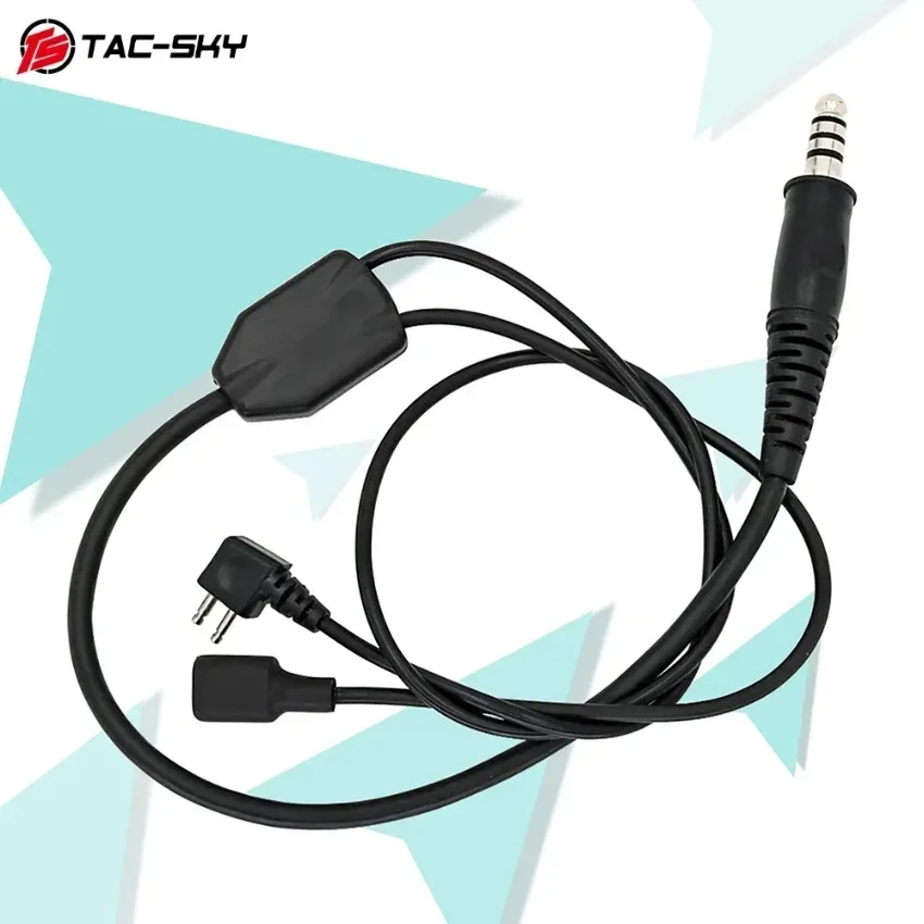 Kit cavo a Y per cuffie tattiche TAC-SKY Compatibile con microfono per cuffie PELTO PTT e Comta per cuffie Comta