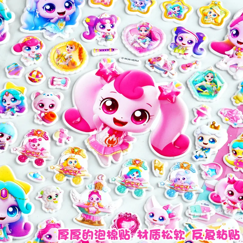 Official Catch Teenieping 3d Puffy Stickers Cartoon Girl Characters Phone Case Decoration Kids Girls Toddler Reward Reusable Toy view 4