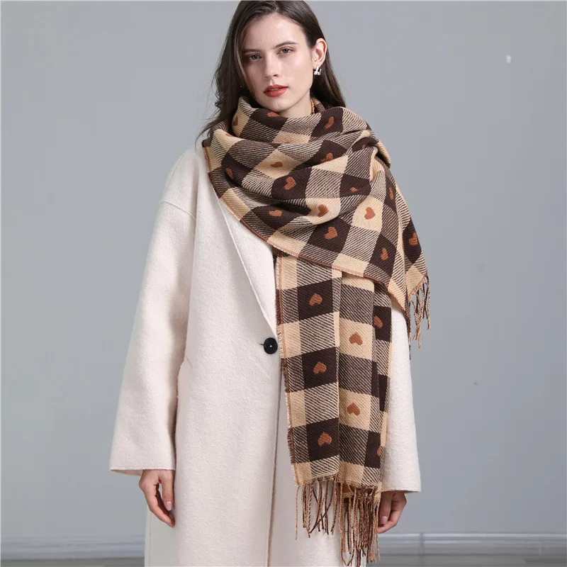 New Fashion Female winter Love chessboard pattern Scarf Soft and comfortable scarfves Gift headscarf high quality Shawl