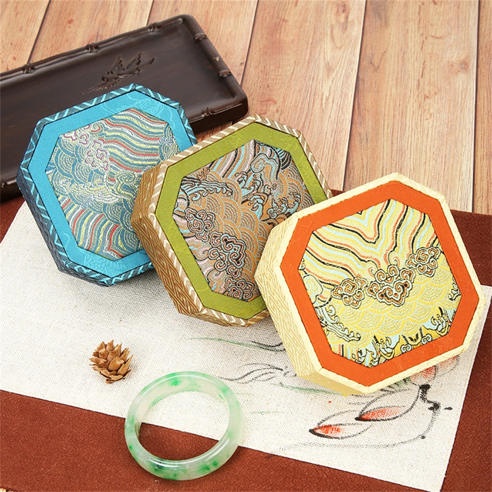Embroidery Storage Box Embroidered Bracelet Packaging Box Cultural Plaything Case Wear Resistant Octagonal Jewelry Container
