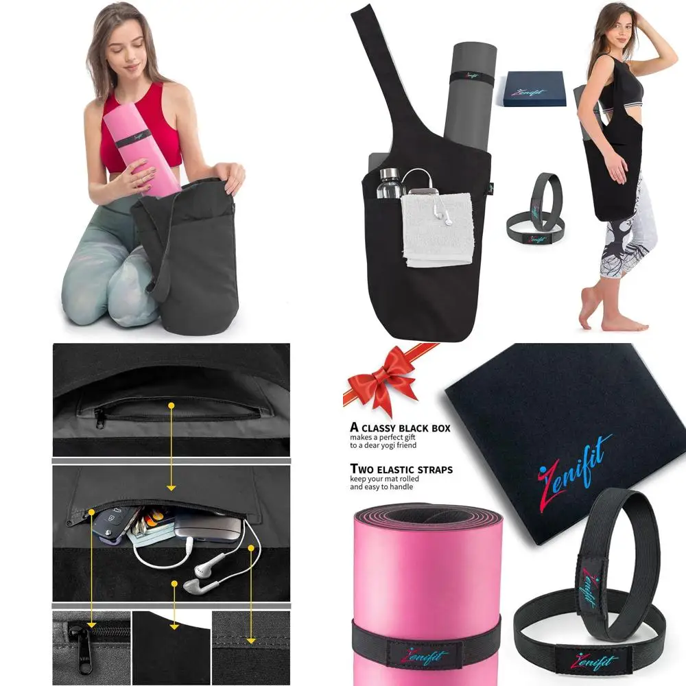 

Многофункциональная сумка для йоги с ремнями и карманами для ковриков, легкая и прочная, для хранения.