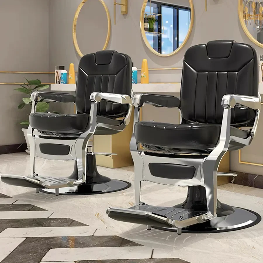 Best Selling Style Stainless Steel Barber Chair with Large Pump Hydraulic Back Retractable Headrest for Barber Shop