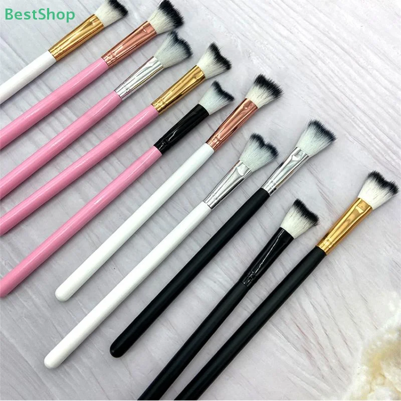 1 個まつげシャンプー湾曲ブラシまつげエクステンションクレンジング用、ソフトメイクアップ除去バススウィープブラシツール