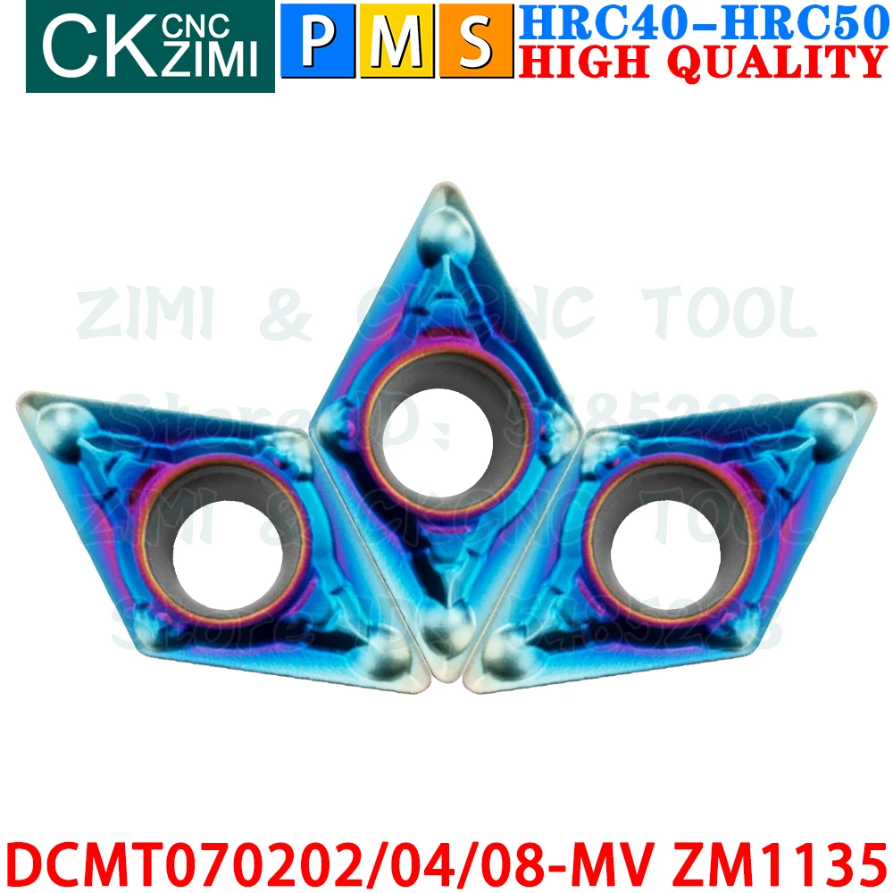 DCMT070202-MV DCMT070204-MV DCMT070208-MV ZM1135 คาร์ไบด์แทรกภายนอกหมุนแทรกเครื่องมือ DCMT 0702 DCMT0702 CNC เครื่องกลึงโลหะเครื่องตัดเครื่องมือ