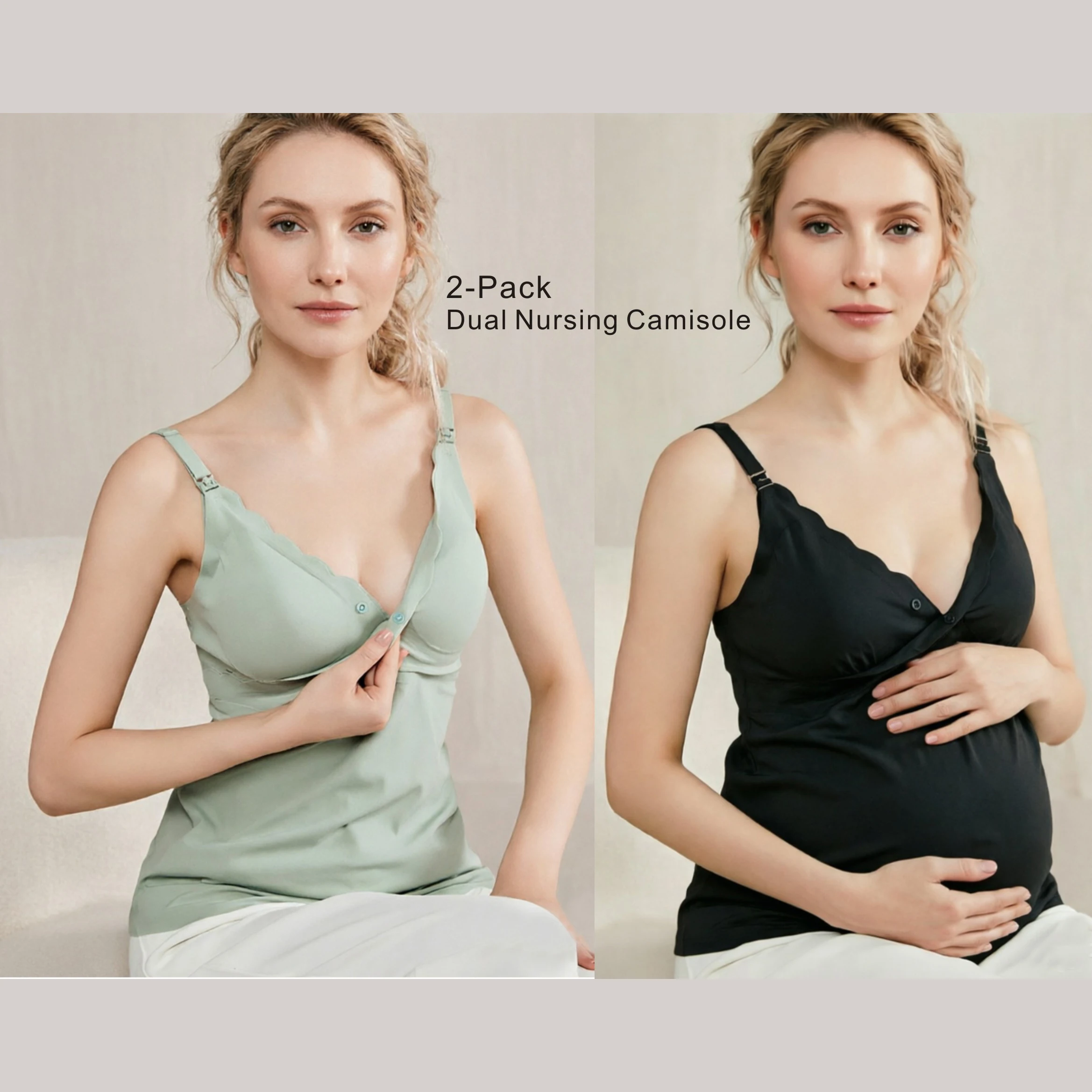 Nursing Bra Sleep - Soft Silky Maternity Nursing Camisole 2