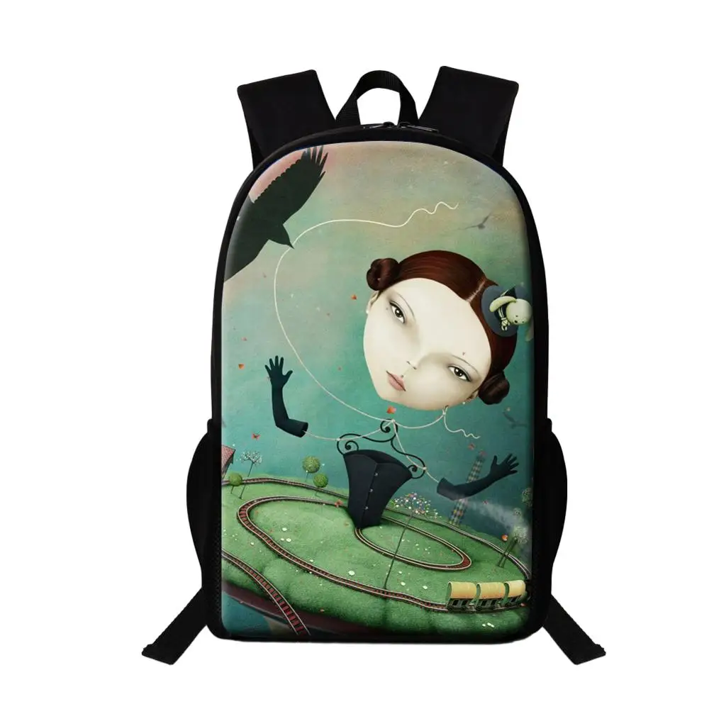 Princess Printing Girl School Backpack Women Cartoon Travel Bagpack Children 16 Inch Bookbag Female Multifunctional Backpack