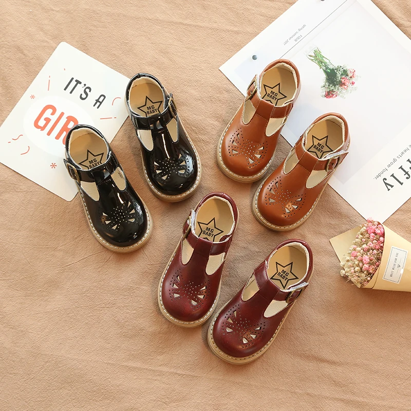 Spring Autumn Girls Leather Shoes Fashion Casual Boys Sneakers Flat Heels Infant Children Kids Shoes SMG056