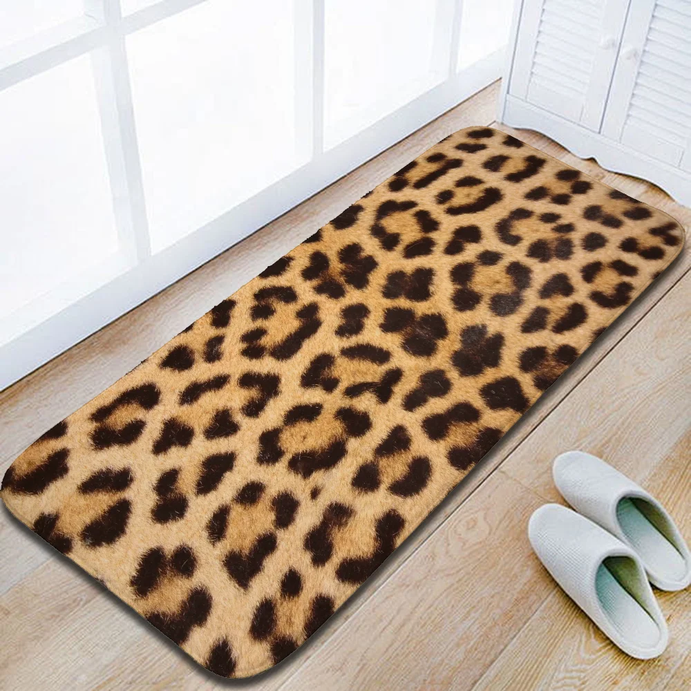 Leopard Print Bathroom Mat Kitchen Decoration Children Room Mat Entrance Doormat Carpet in the Living Room Mats Prayer Rug Bath