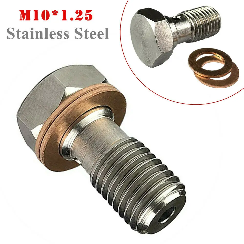 

Stainless Steel Brake Hose Banjo Bolt M10X1 25 Single Hole CNC Precision Machined Auto Parts