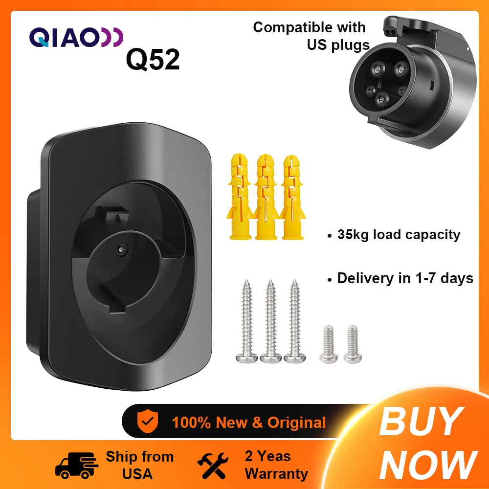 

QIAO Electric Vehicle Charger Mount SAE J1772 Nozzle Cover Wall Mounted - Durable with Cable Organizer - Elegant Matte Finish, 35kg Load Capacity Waterproof. Suitable for SAE J1772 Nozzle Covers Easy to Install Creating Tidy Garage