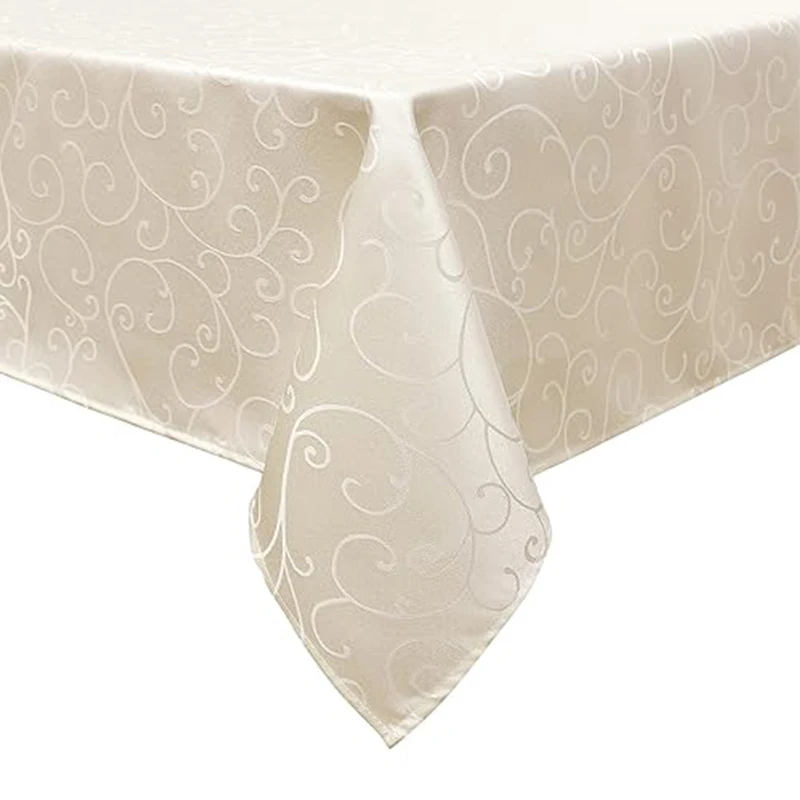 Homaxy – nappe rectangulaire, facile d'entretien, résistante aux rayures, pour cuisine, fête, damassé, ornements lavables, couvertures de Table de salle à manger