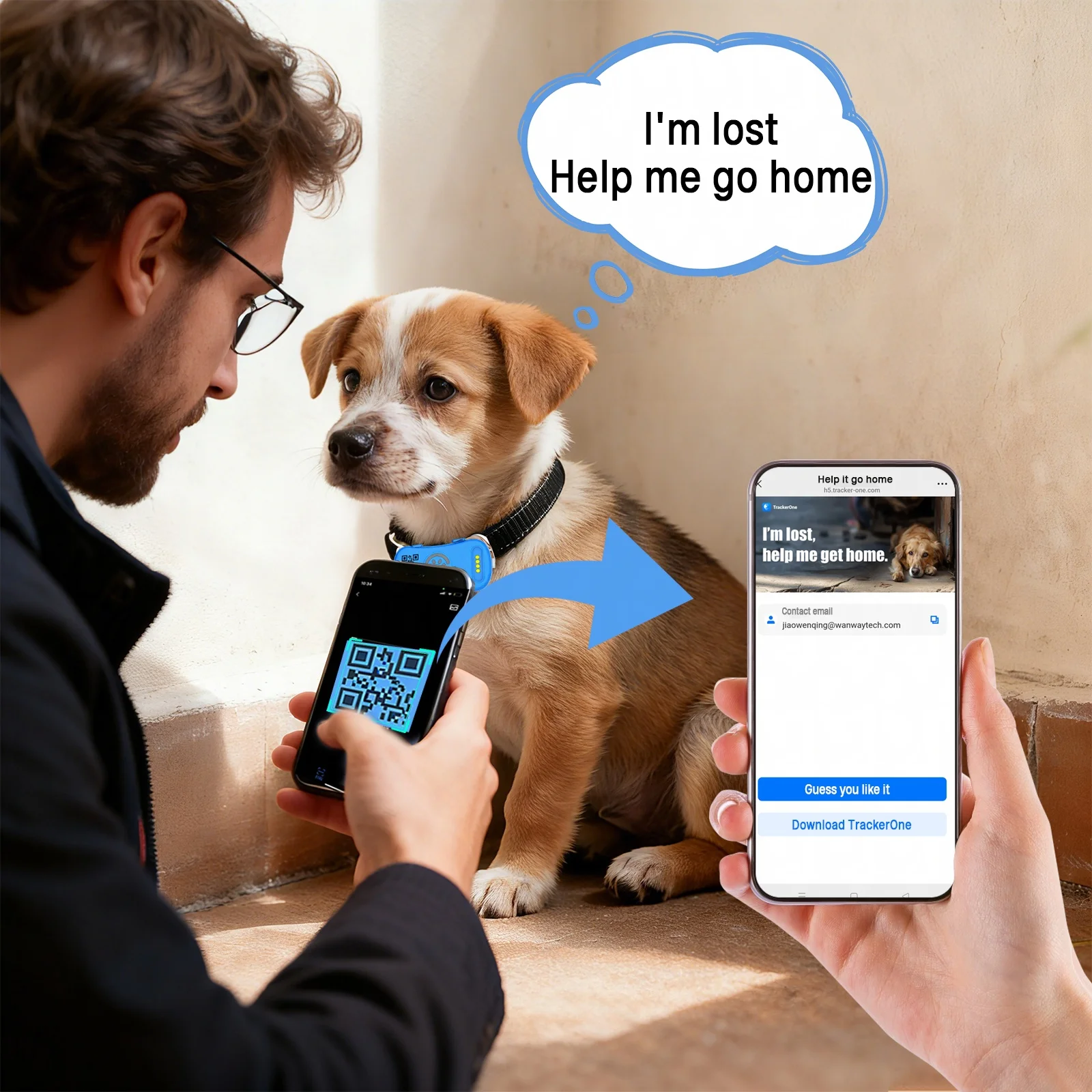 Global 4G huisdier GPS-tracker - 30s snelle positionering waterdichte locator voor honden katten lage abonnementskosten